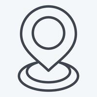 Icon Current Location 2. related to Location symbol. line style. design editable vector
