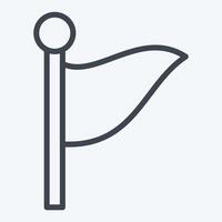 Icon Flag 2. related to Location symbol. line style. design editable vector