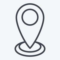 Icon Current Location. related to Location symbol. line style. design editable vector