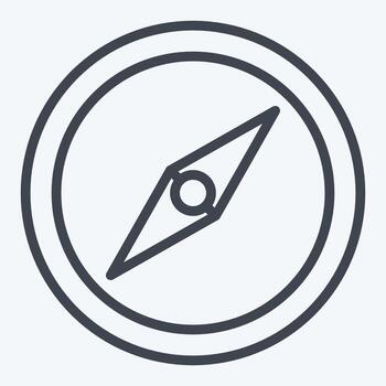 Icon Compass. related to Location symbol. line style. design editable vector