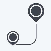 Icon Route Path. related to Location symbol. glyph style. design editable vector