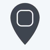Icon Location Pin 2. related to Location symbol. glyph style. design editable vector