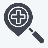 Icon Location Search. related to Location symbol. glyph style. design editable vector