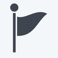 Icon Flag 2. related to Location symbol. glyph style. design editable vector