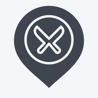 Icon Restaurant. related to Location symbol. glyph style. design editable vector