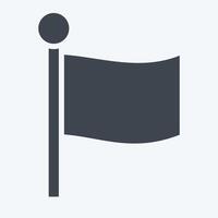 Icon Flag. related to Location symbol. glyph style. design editable vector