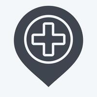 Icon Hospital. related to Location symbol. glyph style. design editable vector