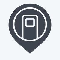 Icon Charging Station. related to Location symbol. glyph style. design editable vector