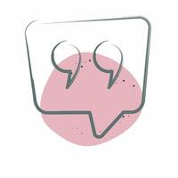 Icon Qoute. related to Speech symbol. Color Spot Style. design editable vector