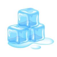 ice cubes isolated on white, clip art three ice cubes, illustrations pile of ice cubes transparent, ice cubes and water drop melted vector