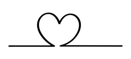 doodle heart shape in a line red isolated on white, red heart shape on a line strip row, heart shape art line sketch brush for valentine, heart sign with hand drawn for element wedding icon love card vector