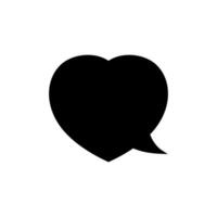 speech bubble heart shape isolated on white, dialog heart for graphic chat vector