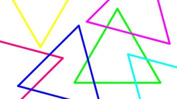 colorful light beam with triangle line shape for background, neon light effect on white color, geometric triangle LED light be bright, neon light beam colorful triangle shape for wallpaper graphics vector