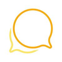 speech bubble orange circle shape, bubble chat sign for icon speak or talk, balloon speech for message copy space text, dialog box chat symbol, speech bubble icon vector