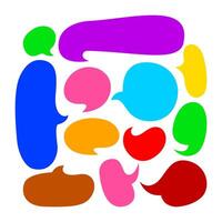 speech bubble colorful set, balloon chat icon, cloud dialog for massage talk, speak sign in cloud shape, conversation dialog chat, graphic speech bubble vector