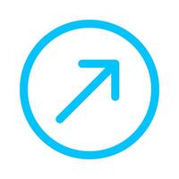 arrow line pointing right up in circle blue isolated on white, arrow in circular strokes for direction right up, arrows button simple, arrow symbol circle line for ui app, arrowhead pointer up vector