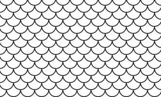 mermaid pattern, fish scale pattern black art line on white background, mermaid tail pattern black line art for decoration vector