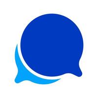 speech bubble blue circle isolated on white, bubble chat sign for icon speak or talk, balloon speech for message copy space text, dialog box chat symbol, speech bubble icon for conversation concepts vector