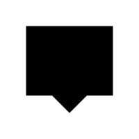 black speech bubble sign isolated on white, bubble speak icon trendy flat design, simple square dialog message for icon, speech bubble square black for button, text box for comment symbol vector