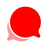 speech bubble red circle isolated on white, bubble chat sign for icon speak or talk, balloon speech for message copy space text, dialog box chat symbol, speech bubble icon for conversation concept vector