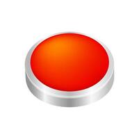 button circle shape red for buttons games play isolated on white, red modern buttons simple and convex, sphere button red flat style icon sign for applications, button round shape vector