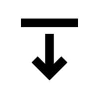 arrow pointing down, download button isolated on white, simple arrow for icon flat line, black arrow up direction, arrow sign of next download and upload concept vector