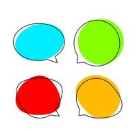 speech bubble for message talk and copy space text, colorful speech bubble isolated on white, label speech bubble red yellow blue and green, template dialog speech sign of a communication vector