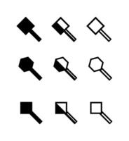cursor black simple icon isolated on white, cursor symbol for pointer sign, cursor square arrow icons vector