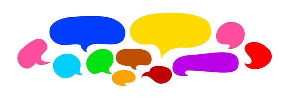 speech bubble colorful set, balloon chat icon, cloud dialog for massage talk vector