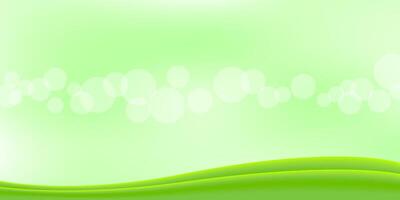bokeh soft green for background banner and copy space, bokeh bright green with graphic green curve wave for banner, smooth and soft white for wallpaper vector