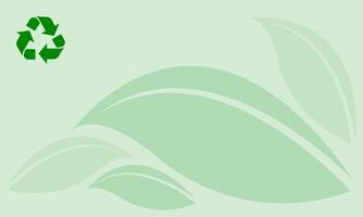 recycle symbol on green soft background graphic leaf pattern green, template banner background nature for copy space, background green soft for garbage waste recycle article documents or presentation vector
