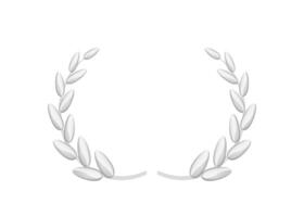 silver laurel wreath isolated on white, circle frame silver laurel wreath symbol, laurel wreath element of graduation certificates card, royal luxury vip for ornament avatar vintage icon vector
