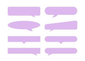 speech bubble horizontal purple pastel soft isolated on white, many horizontal frame speech bubble shape, dialog box balloon for text title, discussion chat symbol for banner, various balloon for talk vector