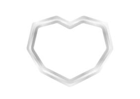 heart shape silver frame isolated on white for copy space, luxury silver frame with shaped heart, cute border frame hearts shape silver for valentines graphic card, heart shape silver vector