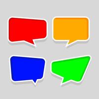 speech bubble frame for message talk, copy space text, colorful speech bubble square isolated on grey, label speech bubble red yellow blue and green, template dialog speech sign of communication vector