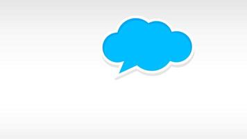 speech bubble cloud shape blue isolated on white grey, cloud shape icon for dialog chatting graphic, speech bubble frame symbol for banner copy space, speech box cloud shape for message sticker text vector