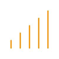 orange line graph symbol for icon, simple line bar chart, icon signal for data ux ui website or mobile application, signal graph for different bar levels, graph line for element signal network vector
