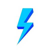 blue thunder icon isolated on white background, thunder storm symbol blue flat lay, clip art thunder, 3d thunder blue for logo vector