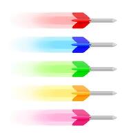 target arrow isolated on white, colorful shooting arrow symbol of target goal success, target arrow icon for target darts aim vector