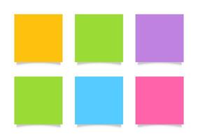 collection of different colored sheets of note papers isolated on white background, worksheet paper multi color of postcard note, colorful paper sheet set, flat lay papers ready for copy space message vector