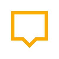 orange speech bubble sign isolated on white, bubble speak icon trendy flat design, simple square dialog message for icon, speech bubble square red for button, text box for comment symbols vector