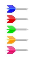 target arrow isolated on white, colorful shooting arrow symbol of target goal success, target arrow icon for target darts aim, arrows bright vivid color, concept financial personal and creative growth vector