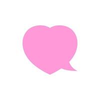 speech bubble heart shape pink isolated on white, dialog heart for graphic chat talk sign, speech bubble for copy space, conversation comic heart symbol, heart shape pink balloon for dialog speech vector
