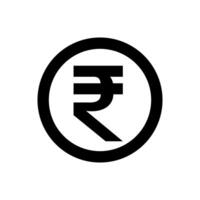 rupee currency coin black for icon isolated on white, rupee money for app symbol, simple flat rupee money, currency digital rupee coin for financial concepts vector
