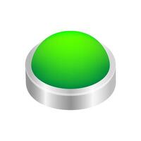 button circle shape green for buttons games play isolated on white, green modern buttons simple and convex, sphere button green flat style icon sign for applications, buttons round for website or apps vector