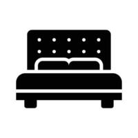 Easy to use glyph style icon depicting double bed vector