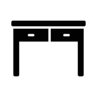 Easy to edit glyph style icon showing wooden console vector