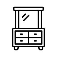 Ready to use line style icon showing vanity mirror table vector