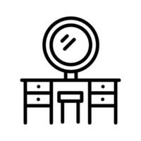 A captivating linear style icon showing wooden dressing table vector