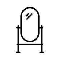 Easy to edit linear style icon of floor mirror decor vector